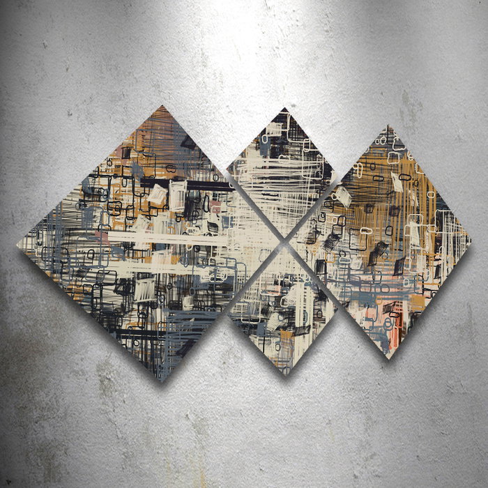 Wallity Cuadro Decorativo de MDF de 4 Piezas Multicolor Wallity Cuadro Decorativo de MDF de 4 Piezas Multicolor